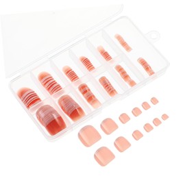 FOMIYES Toenail Kit Pcs Fake Toenails Square False Toe Nail Tips Short Nails for Women Home Salon