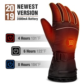 LUWATT Heated Gloves 8H Working Hours Rechargeable Lithium Battery 3 Temperature Settings Electric Heat Resistant Gloves for Men Women for Sports Outdoor Climbing Hiking Skiing Winter Handwarmer