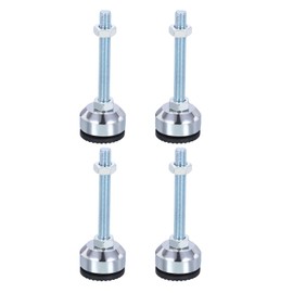 PATIKIL Furniture Leveling Feet 1.6" Dia Base M10 Thread, 4 Pcs Carbon Steel Adjustable Threaded Furniture Levelers Screw on Leg Leveler with Pads for Desk Chair, Black