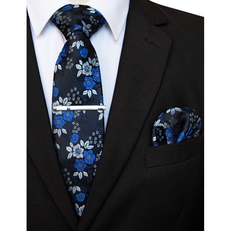 JEMYGINS Mens Floral Ties and Pocket Square Sets with Tie
