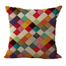 ChezMax Throw Pillow Covers Abstract Cushion Cover Cotton Linen Chair Back Cushion Cover Geometric Pillowslip Decorative Pillowcase for Sofa Couch Bed Chair 18X18