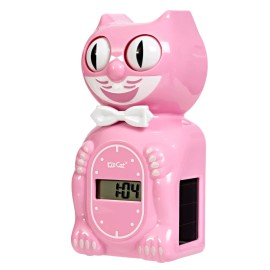 California Clocks Kit-Cat Klock Digital Alarm  Solar-Powered   Eyes Move, 6" Tall Select Color... - SC-53 Pink Satin