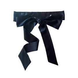 Luoyunna Wedding Satin Sash Belt Bridal Bow Sash (Black)