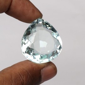 GEMHUB Piedra preciosa suelta en forma de pera de aguamarina azul de 34.55 quilates, Gema, aguamarina hidrotérmica