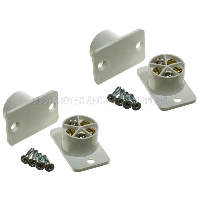 2 x Burglar Alarm White Quick Fit Door Contacts -
