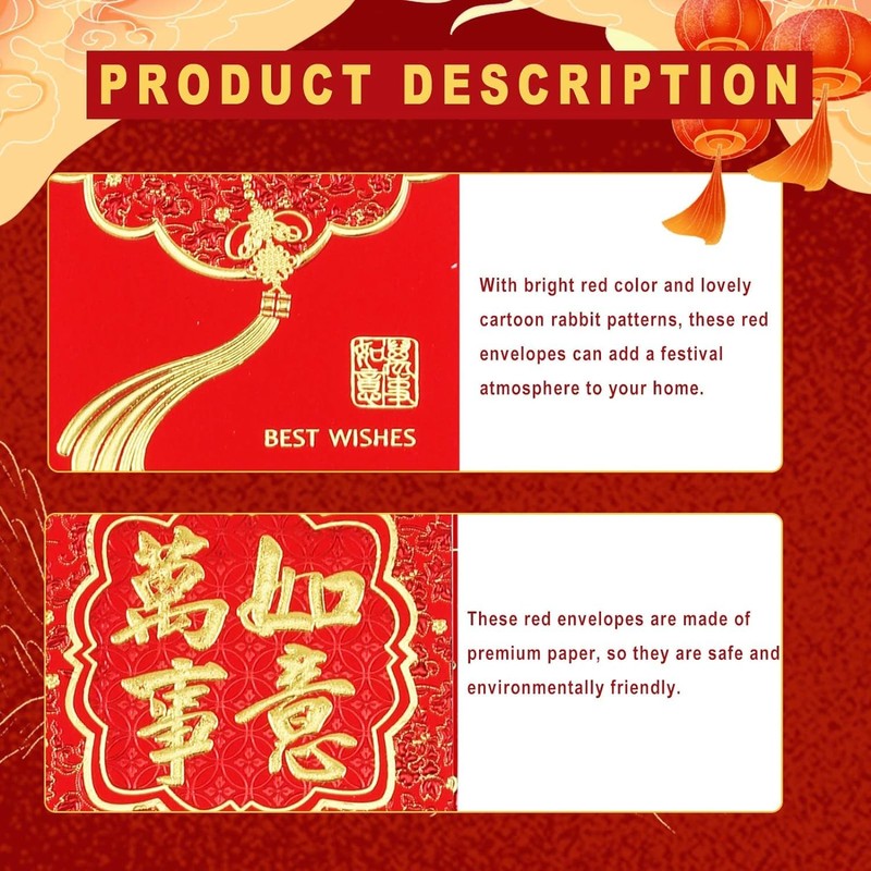 Chinese Red Envelopes,Lucky Money Envelopes -2026 New Horse Years Lucky