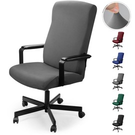 Office Chair Cover, Office Chair Cover, Swivel Chair Cover, Modern Chair Cover, Armchair Cover, Elastic Washable Chair Covers Set for Office Chair, Computer, Desk Chair (No Chair) (Grey, M)