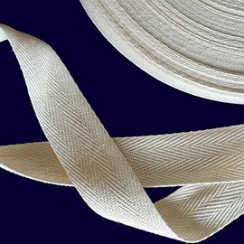 Anrox Supply Co.Twill Tape 1/2" 100% Cotton Black Natural White 5 or 10 Yards (10, Natural)