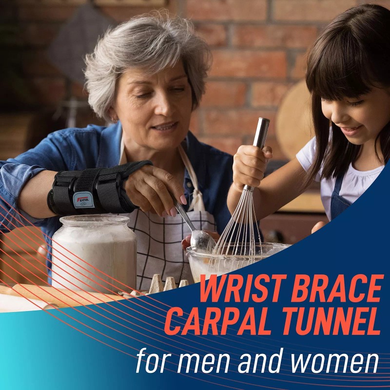 FEATOL Wrist Brace for Carpal Tunnel, Adjustable Night Wrist Support