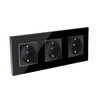 CNBINGO Glass Schuko Socket, Flush-Mounted, Protective Design Contact Wall Socket,