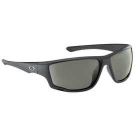 Flying Fisherman Solstice, Matte Frame Lens Polarized Retangular Sunglasses, Black/Smoke, Large