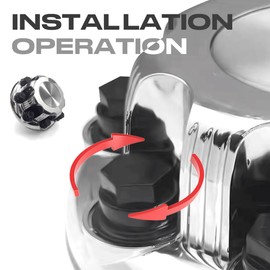 8 Lugs Center Wheel Caps Compatible for 16 Inch Van & Truck Rim Wheels, OEM Replacement 15039489, 15039488, 9597169, 9597170 Rim Hub Cover (2, Black Stickers)