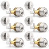 Probrico 6 Pack Brushed Nickel Single Cylinder Deadbolts, Keyed Alike