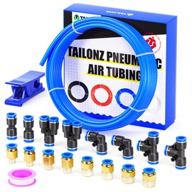 TAILONZ PNEUMATIC Blue 8mm or 5/16 OD 5mm ID Polyurethane PU Air Hose Pipe Tube Kit 16 Meter 50ft
