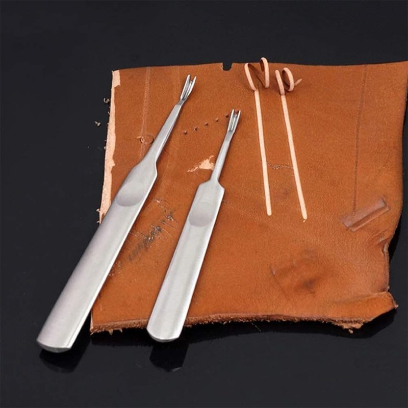 Leather Craft Set of 4 Leather Tools, V-shaped, U-Shaped, Beveling,