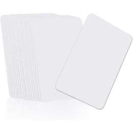 55 x Premium Quality PVC Plastic ID White Blank Cards, 30 mil 0.76mm Thickness CR80 (Credit Card Size) Printable Card for Zebra ID Card Printers, Compatible with All Plastic Card Printers