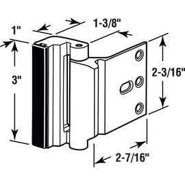 Prime-Line U 10827 Door Reinforcement Lock – Add Extra, High Security to your Home and Prevent Unauthorized Entry – 3 In. Stop, Aluminum Construction, Satin Nickel (Single Pack)