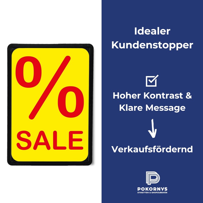 Pokornys – 10x DIN A4 Werbeplakat “% SALE” als Kundenstopper
