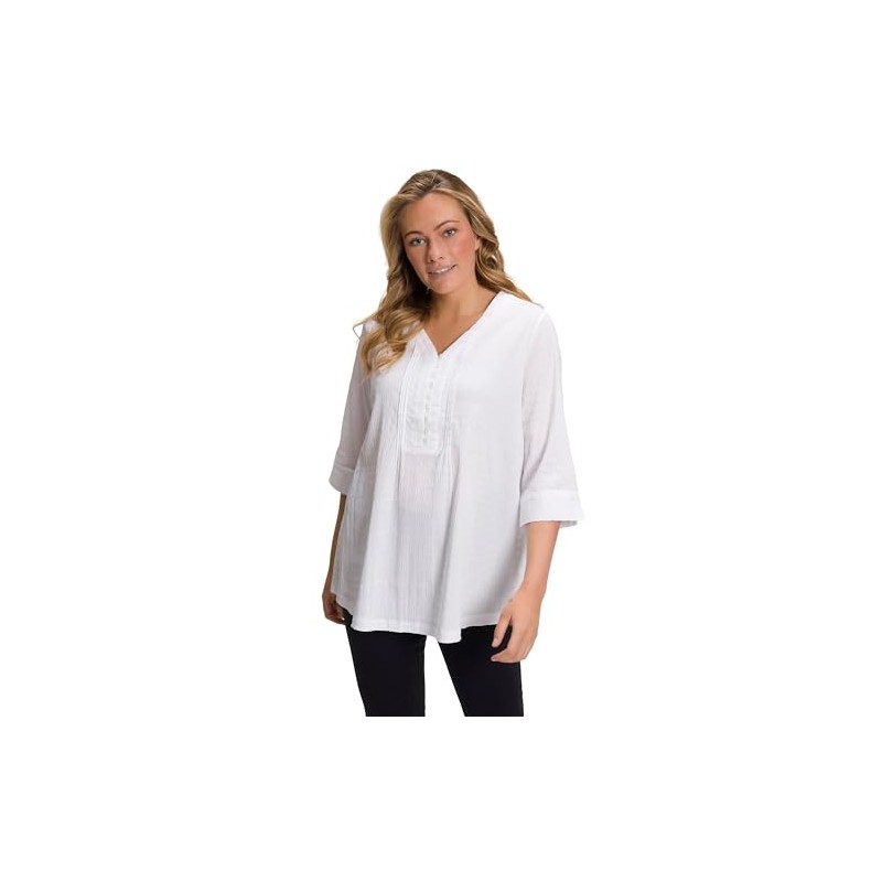 Ulla Popken Women's Tunic Blouse, Snow White
