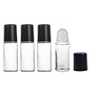 4Pcs 30ml/1oz Clear Glass Deodorant Roller Bottle with Plastic Roller