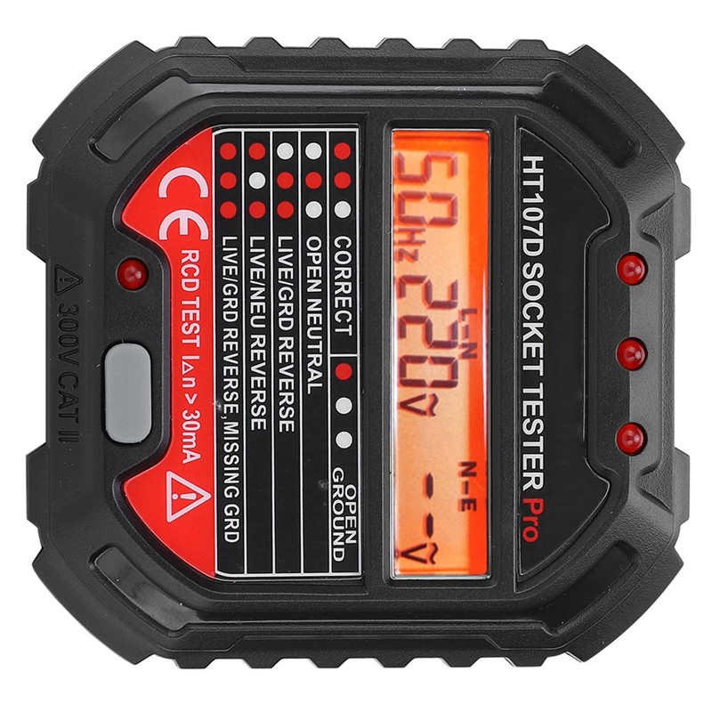 Digital Socket Tester, Multifunctional Tester for Mains Sockets with LED
