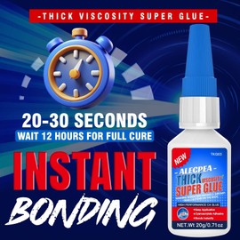 Premium Thick CA Glue - 20g Bottle, 2000 CPS Viscosity, 20-30 Sec Cure Time - Ideal for Carpentry, Woodworking, Hobby Models, Archery Fletching, and Coral