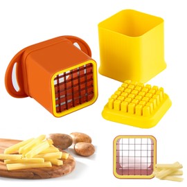 xyuayamz Chip Cutter, Quick French Fries Potato Cutter with Stainless Steel Blade, Chip Cutter, Multi-Purpose Vegetable Cutter for Potatoes, Carrots, Cucumbers, Onions and Fruits