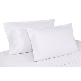 Whisper Organics 100% Organic Cotton Pillow Case Set, 500 Thread Count - GOTS Certified (Queen, White)