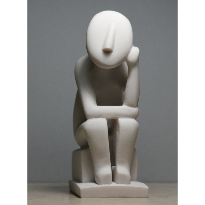 Thinker Cycladic Greek Art Figurine Idol Modern Statue Sculpture Handmade