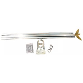Unbranded 6' Galvanized Zinc Steel Flag Pole Kit With Eagle Topper & Bracket NO FLAG