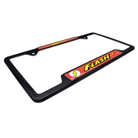 The Flash All Metal Black Open License Plate Frame
