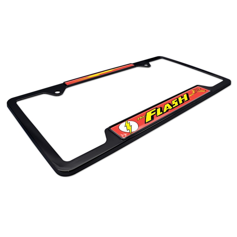 The Flash All Metal Black Open License Plate Frame