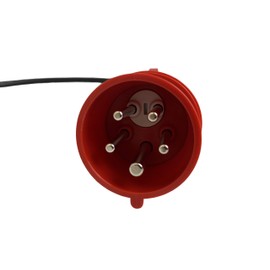 NWP CEE Adapter with Phase Inverter 16A CEE Plug to 16A CEE Coupling 400V - 1m H07RN-F 5G2.5 IP44 Rubber Hose Cable