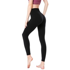 Ashley Yoga Wear, Women's, Leggings, Sweat Absorbent, Quick Drying, Stretch, 9/4 Length, Sports Tights, Long Patterned Pants (04#), JK33HE (Black)