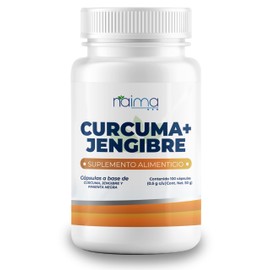Cúrcuma y Jengibre 500mg - 100 Cápsulas - Extractos 100% Natural - Pure Turmeric & Ginger
