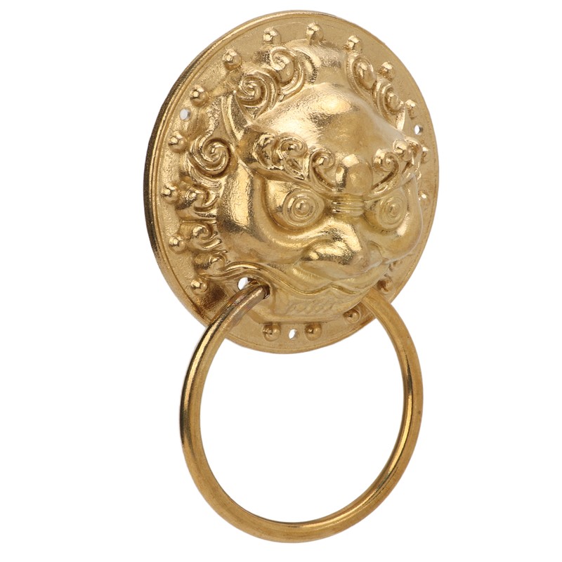 Door Knocker Chinese Style Animal Head Style Modelled Antique Brass