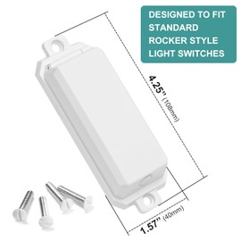 CLYMENE Light Switch Cover Guard, Child Proof Wall Switch Cover Protects Your Lights or Switches from Being Accidentally Turned ON or OFF by Children and Adults, Rocker Style (White, 2 Pack)