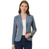 Allegra K Women's Work Office Blazers Stretch Lapel Collar Long