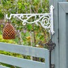Sungmor Cast Iron Hanging Plant Bracket, 16.5" Large Outdoor Wall