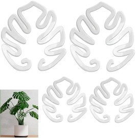 Climbing Houseplant Stem Supports,4Pcs Clear Plastic Flower Plant Growth Stake Trellis,Stem Support Hooks Plant Vine Wall Clip Plant Support Stake (C)