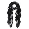 Premium Elegant Lace Cherry Blossom Floral Embroidered Scarf Wrap, Black