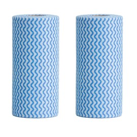Faliuepe J Cloth Roll Disposable Dish Cloths Roll Heavy Duty Blue Cleaning Rags for Kitchen All Purpose Disposable Cleaning Towels-200 sheets