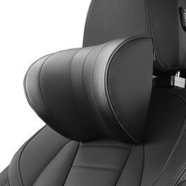 zorunowa Multi-Functional Car Headrest Pillow Memory Foam Car Neck Pillow,Support Cervical vertebrae and Head,Soft Velvet,Adjustable Height and Distance-with Cell Phone/Tablet Holder (Black)