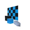52 Pack Acoustic Foam Panels,1" x 12" x 12" Black/BLUE