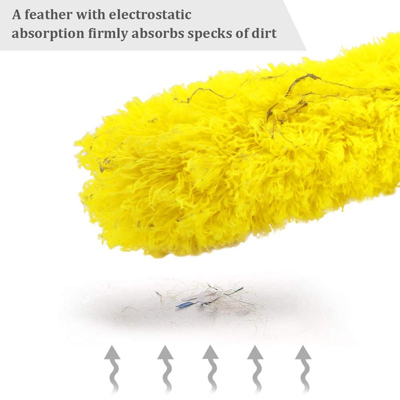 DELUX Microfiber Feather Duster Extendable Cobweb Duster with 100 inches