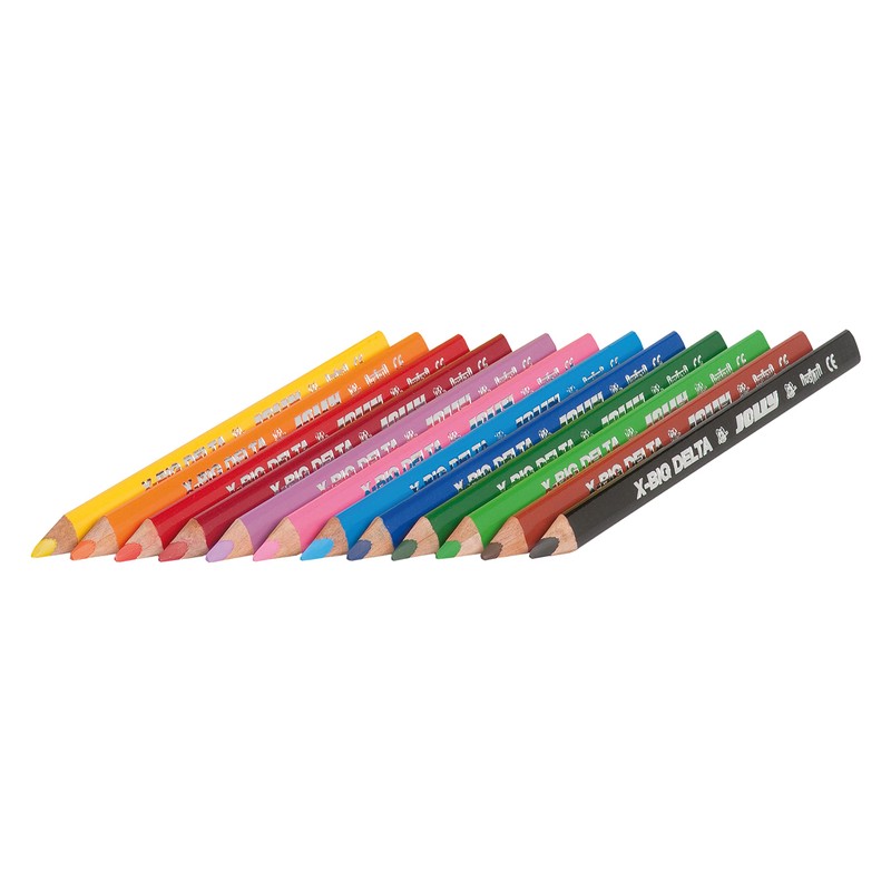 JOLLY X-BIG Delta Colouring pen, 12 Cardboard case, Bright Colours,