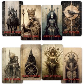 CRAFTERIAN Tarot de terror, 78 barajas de tarot con bordes de aluminio, cartas originales de tarot para principiantes y expertos con guía de libro, juego de adivinación, herramientas de adivinación