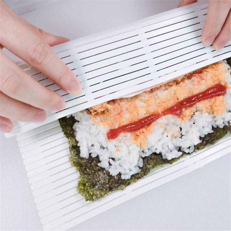 Cikonielf Non-Stick Surfaces Rolling Sushi Mat Washable Reusable PP Plastic