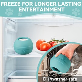 Animire Long-Lasting Interactive Dog Lick Toy, Stuffable Dog Enrichment to Keep Dogs Busy, Wobbly Treat Dispensing Freezable Licking Toys, Food-Grade Safe (Teal Blue,L)