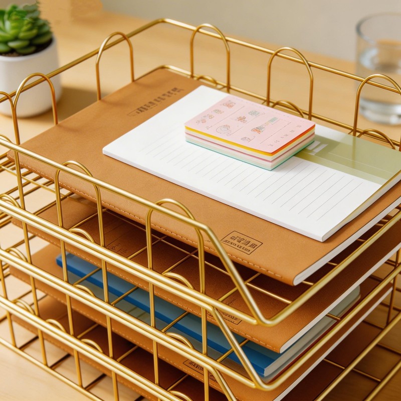 JIARI 4 Pack Desk Organizer Stackable Letter Tray Paper Organizer,